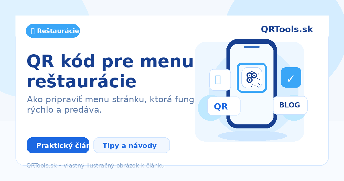 QR kód pre menu reštaurácie – ilustračný obrázok článku