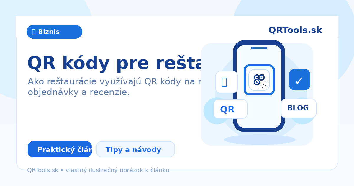 QR kódy pre reštaurácie – ilustračný obrázok článku